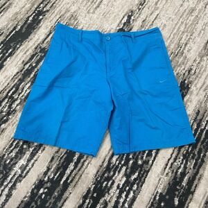 Vintage Nike Causal Shorts Mens Size 3B Blue‎ Stretch Swoosh Pockets